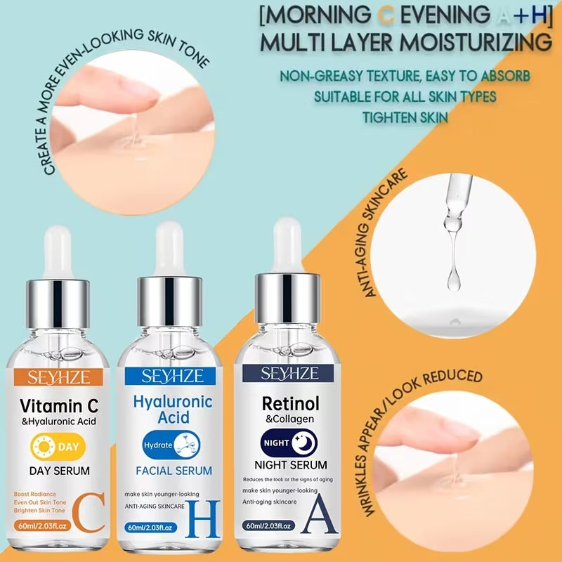 3-Piece Vitamin C, Retinol & Hydrating Serum Set